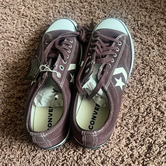 Converse Star Player 76 Suede Men's Low Top Sneakers Size Mens 9.5‎ Brown NEW - Picture 8 of 10